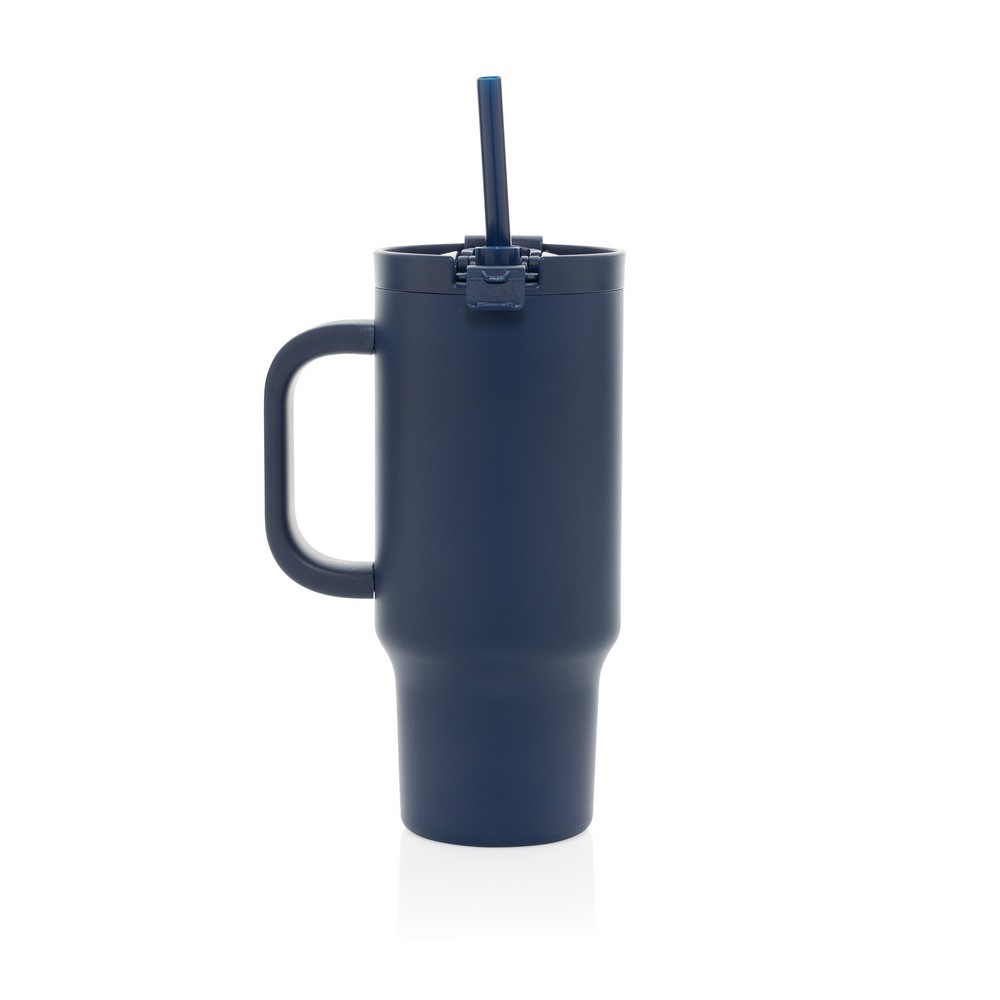 Kubek termiczny 480 ml Cruiser Kubek termiczny 480 ml, podwójne ścianki z próżnią pomiędzy dzięki czemu kubek posiada funkcję termosu, posiada słomkę i szeroki otwór do picia, wykonany z materiałów z recyklingu, całkowita zawartość materiałów z recyklingu obliczona na podstawie wagi całkowitej produktu: 73%