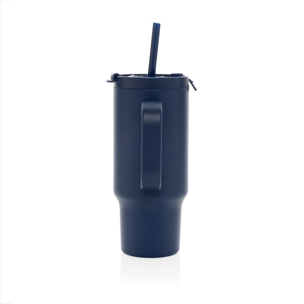 Kubek termiczny 480 ml Cruiser Kubek termiczny 480 ml, podwójne ścianki z próżnią pomiędzy dzięki czemu kubek posiada funkcję termosu, posiada słomkę i szeroki otwór do picia, wykonany z materiałów z recyklingu, całkowita zawartość materiałów z recyklingu obliczona na podstawie wagi całkowitej produktu: 73%