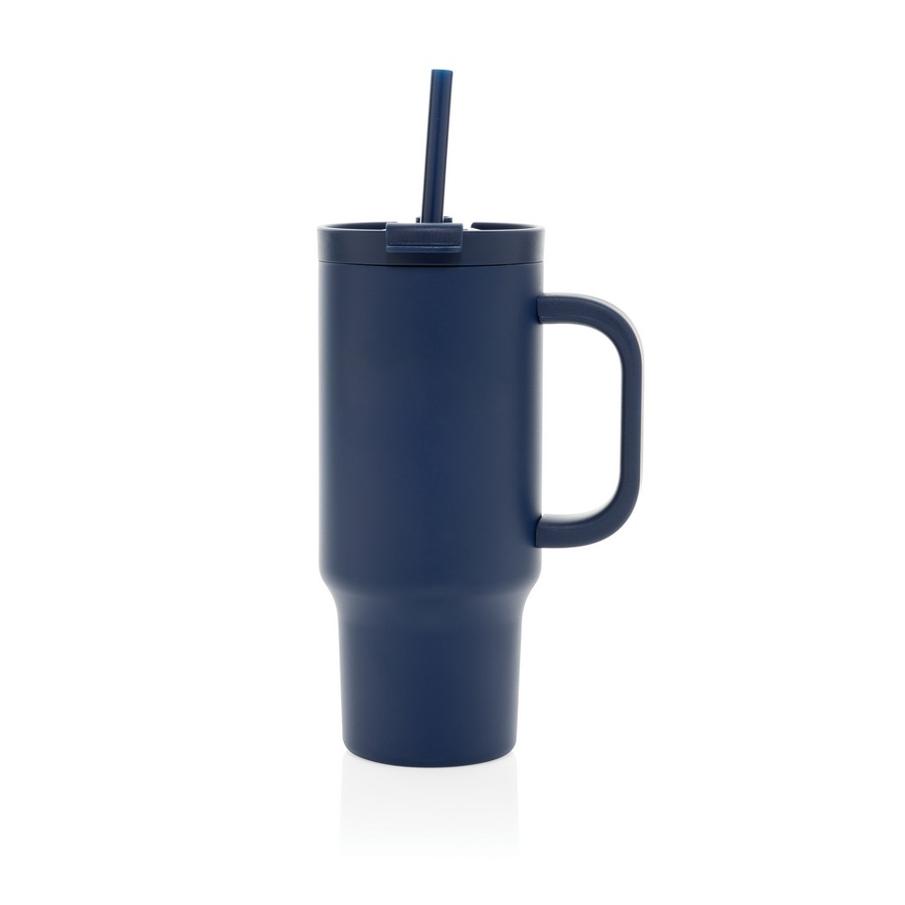 Kubek termiczny 480 ml Cruiser Kubek termiczny 480 ml, podwójne ścianki z próżnią pomiędzy dzięki czemu kubek posiada funkcję termosu, posiada słomkę i szeroki otwór do picia, wykonany z materiałów z recyklingu, całkowita zawartość materiałów z recyklingu obliczona na podstawie wagi całkowitej produktu: 73%