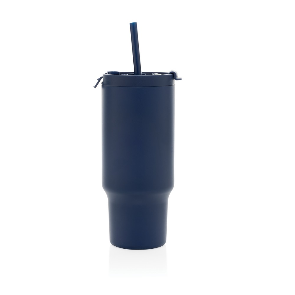 Kubek termiczny 480 ml Cruiser Kubek termiczny 480 ml, podwójne ścianki z próżnią pomiędzy dzięki czemu kubek posiada funkcję termosu, posiada słomkę i szeroki otwór do picia, wykonany z materiałów z recyklingu, całkowita zawartość materiałów z recyklingu obliczona na podstawie wagi całkowitej produktu: 73%