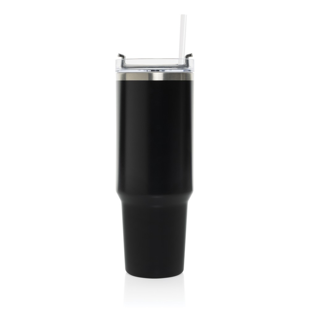 Kubek termiczny 1200 ml Stadley Kubek termiczny 1200 ml, podwójne ścianki z próżnią pomiędzy dzięki czemu kubek posiada funkcję termosu, posiada słomkę i szeroki otwór do picia, wykonany z materiałów z recyklingu, całkowita zawartość materiałów z recyklingu obliczona na podstawie wagi całkowitej produktu: 29%