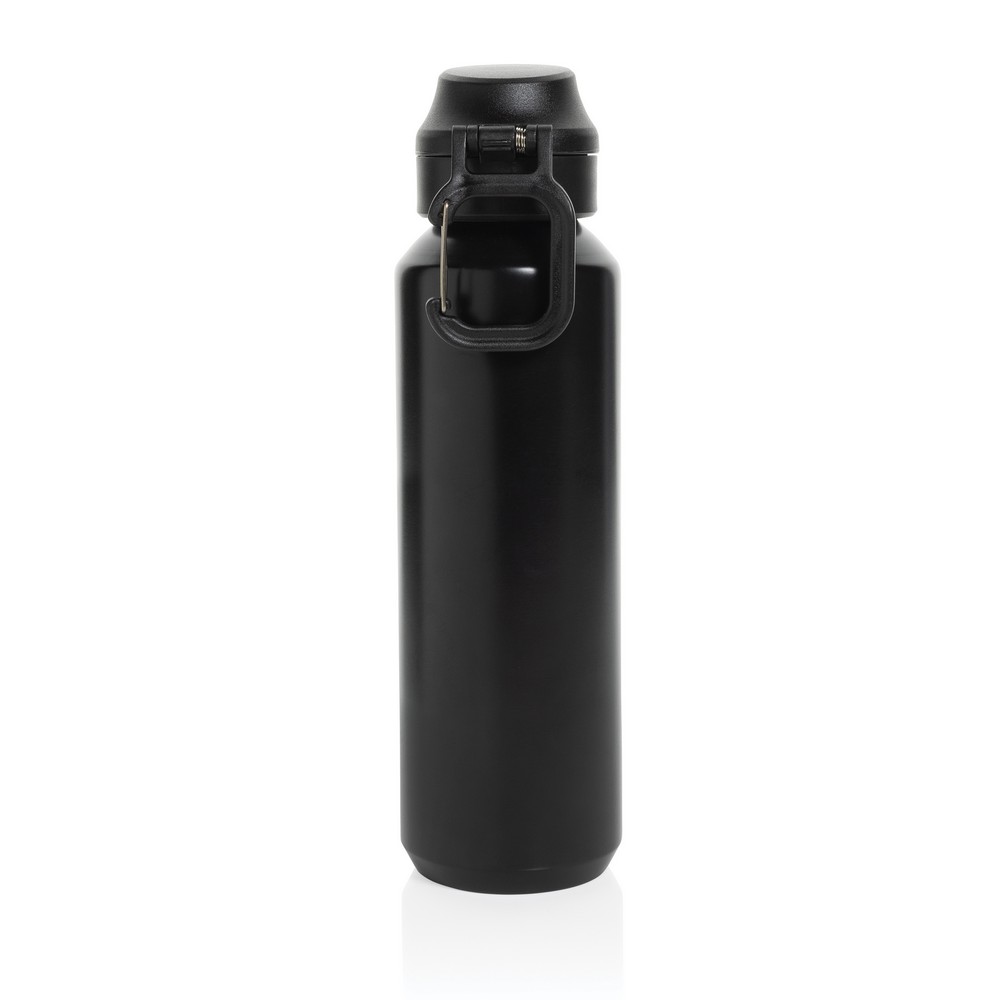 Butelka sportowa 600 ml Via Butelka sportowa 600 ml, nie wymaga obsługi oburącz, wykonana z materiałów z recyklingu, całkowita zawartość materiałów z recyklingu obliczona na podstawie wagi całkowitej produktu: 73%