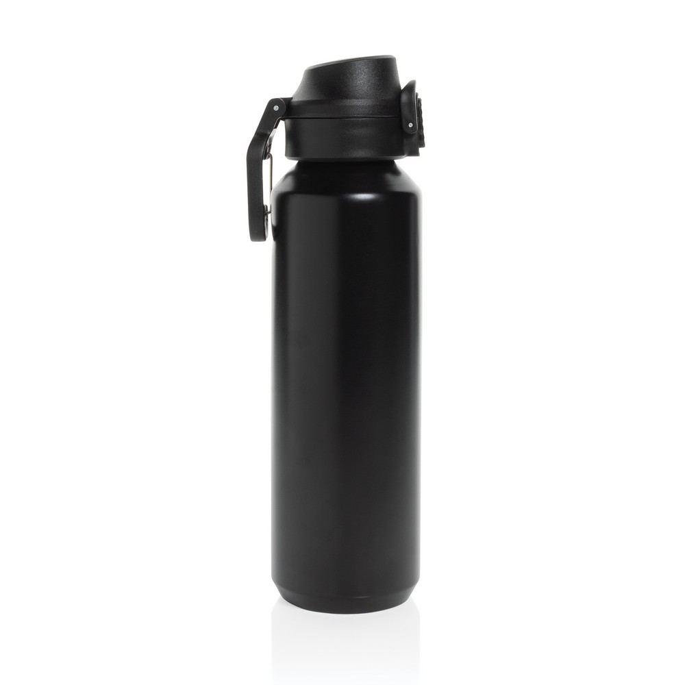 Butelka sportowa 600 ml Via Butelka sportowa 600 ml, nie wymaga obsługi oburącz, wykonana z materiałów z recyklingu, całkowita zawartość materiałów z recyklingu obliczona na podstawie wagi całkowitej produktu: 73%