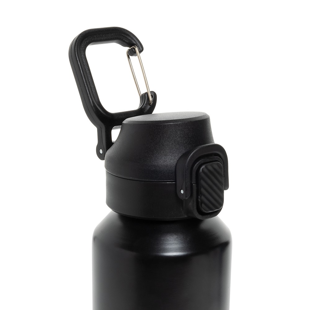 Butelka sportowa 600 ml Via Butelka sportowa 600 ml, nie wymaga obsługi oburącz, wykonana z materiałów z recyklingu, całkowita zawartość materiałów z recyklingu obliczona na podstawie wagi całkowitej produktu: 73%