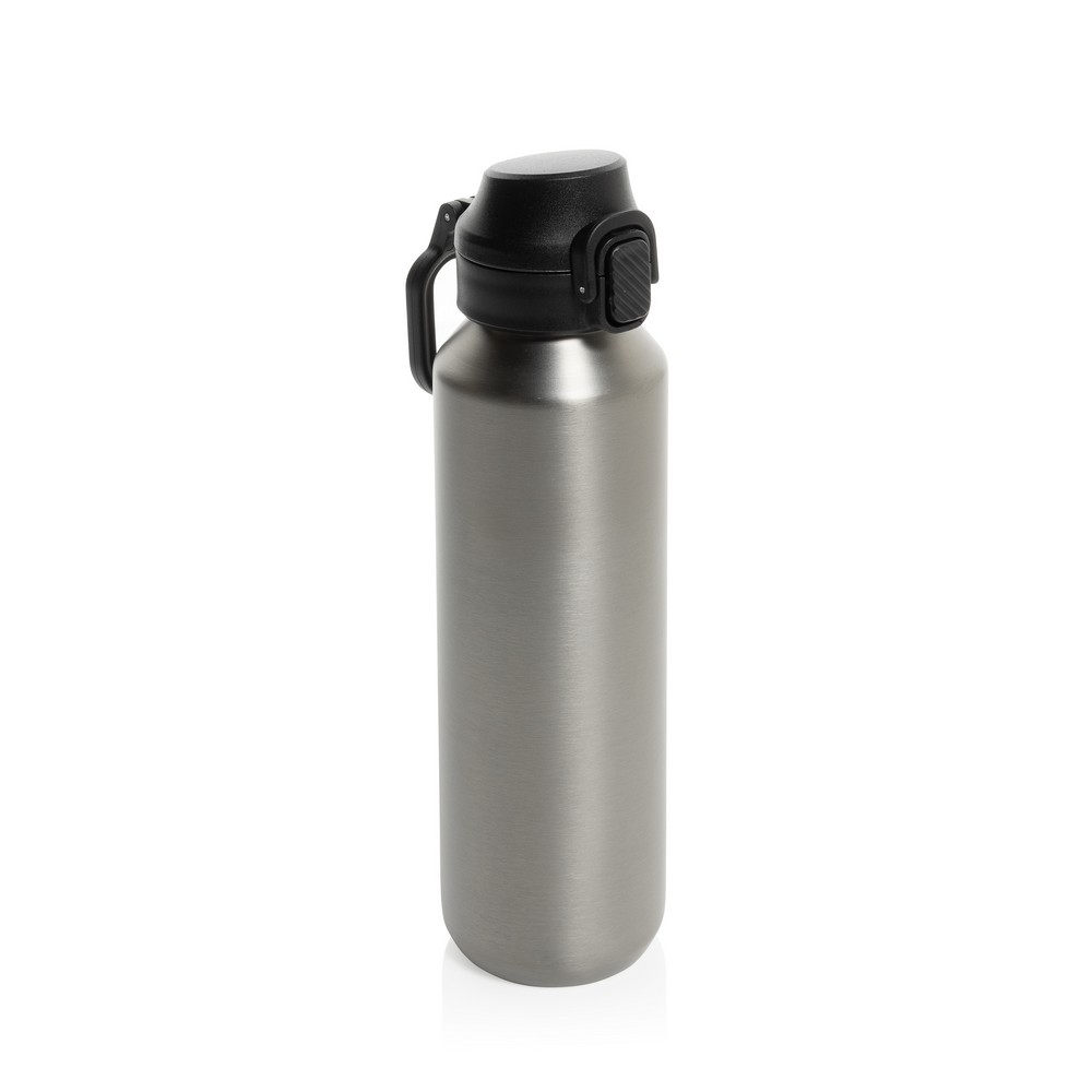 Butelka sportowa 600 ml Via Butelka sportowa 600 ml, nie wymaga obsługi oburącz, wykonana z materiałów z recyklingu, całkowita zawartość materiałów z recyklingu obliczona na podstawie wagi całkowitej produktu: 73%