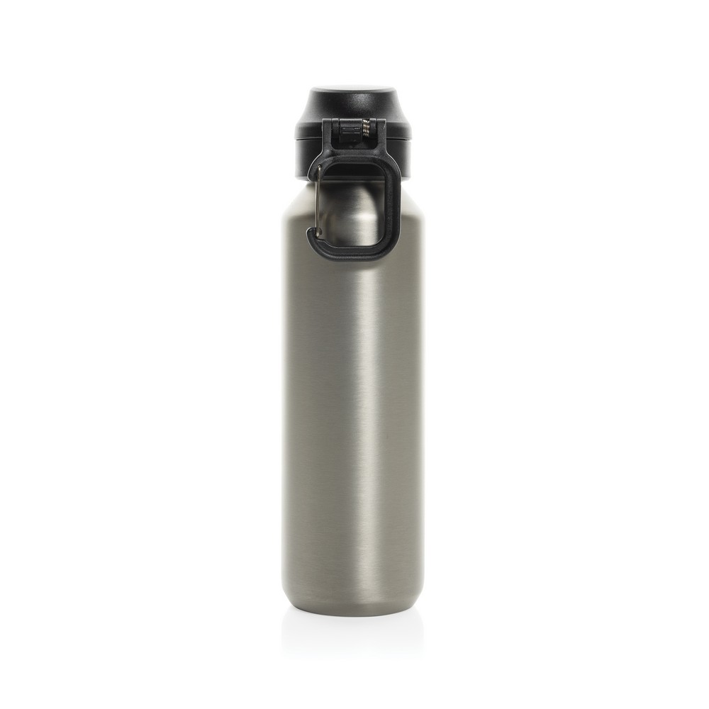Butelka sportowa 600 ml Via Butelka sportowa 600 ml, nie wymaga obsługi oburącz, wykonana z materiałów z recyklingu, całkowita zawartość materiałów z recyklingu obliczona na podstawie wagi całkowitej produktu: 73%
