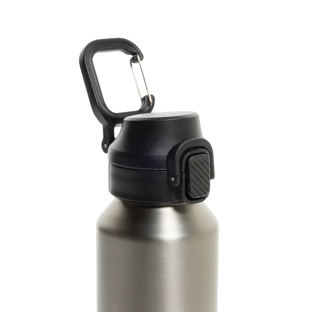 Butelka sportowa 600 ml Via Butelka sportowa 600 ml, nie wymaga obsługi oburącz, wykonana z materiałów z recyklingu, całkowita zawartość materiałów z recyklingu obliczona na podstawie wagi całkowitej produktu: 73%