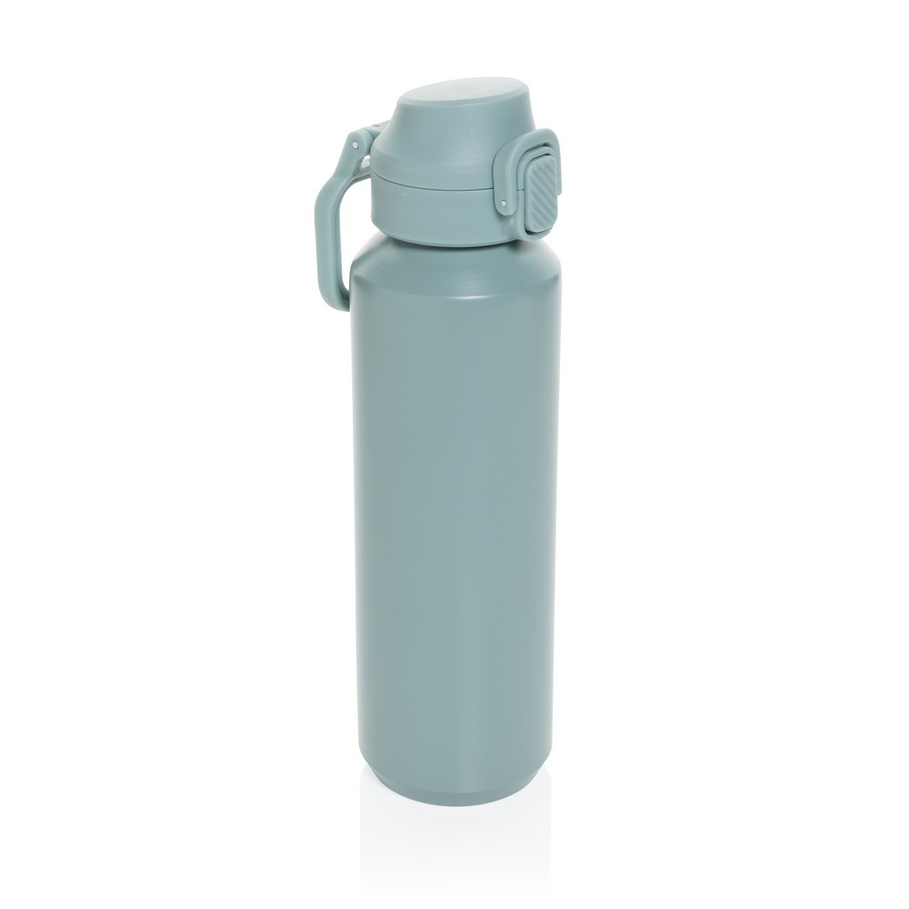 Butelka sportowa 600 ml Via Butelka sportowa 600 ml, nie wymaga obsługi oburącz, wykonana z materiałów z recyklingu, całkowita zawartość materiałów z recyklingu obliczona na podstawie wagi całkowitej produktu: 73%