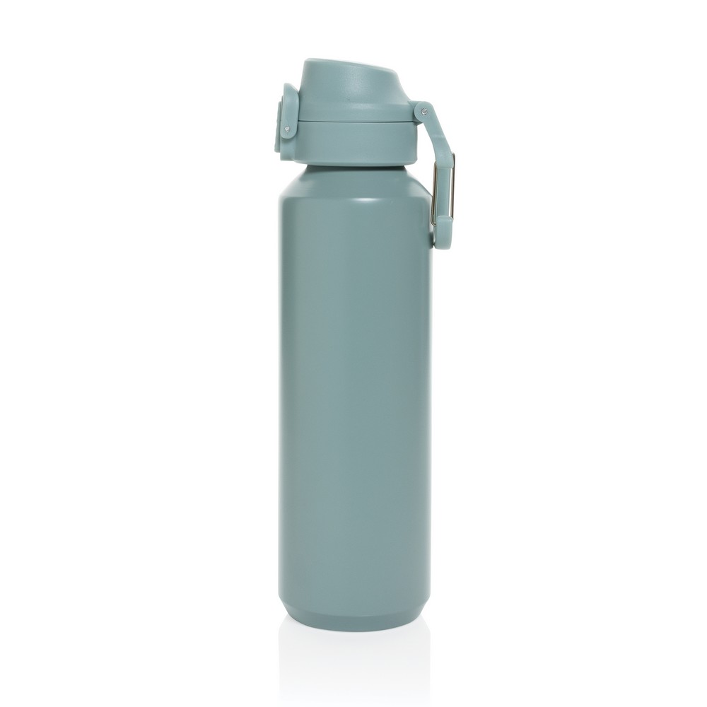Butelka sportowa 600 ml Via Butelka sportowa 600 ml, nie wymaga obsługi oburącz, wykonana z materiałów z recyklingu, całkowita zawartość materiałów z recyklingu obliczona na podstawie wagi całkowitej produktu: 73%
