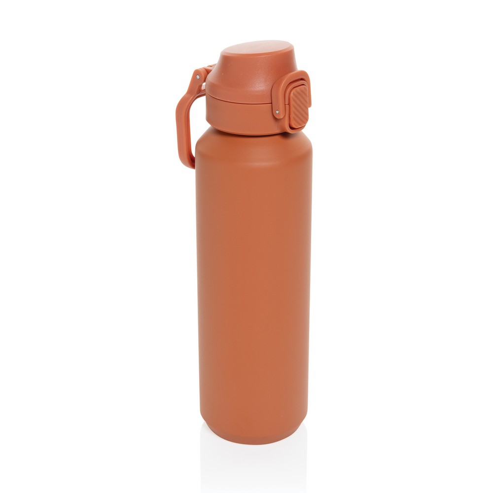 Butelka sportowa 600 ml Via Butelka sportowa 600 ml, nie wymaga obsługi oburącz, wykonana z materiałów z recyklingu, całkowita zawartość materiałów z recyklingu obliczona na podstawie wagi całkowitej produktu: 73%