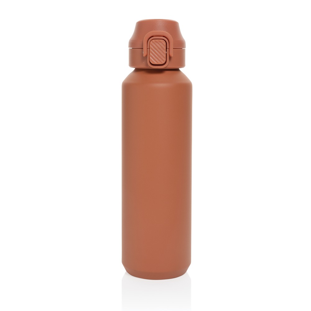 Butelka sportowa 600 ml Via Butelka sportowa 600 ml, nie wymaga obsługi oburącz, wykonana z materiałów z recyklingu, całkowita zawartość materiałów z recyklingu obliczona na podstawie wagi całkowitej produktu: 73%