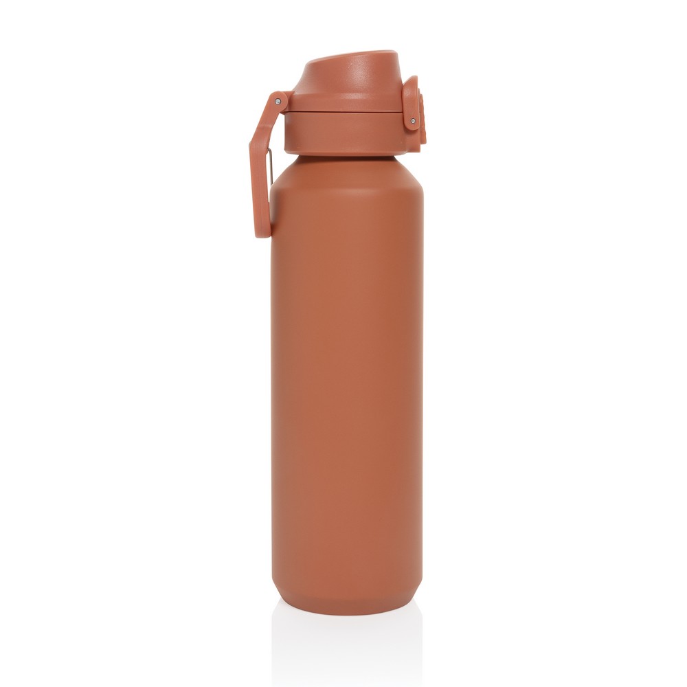 Butelka sportowa 600 ml Via Butelka sportowa 600 ml, nie wymaga obsługi oburącz, wykonana z materiałów z recyklingu, całkowita zawartość materiałów z recyklingu obliczona na podstawie wagi całkowitej produktu: 73%