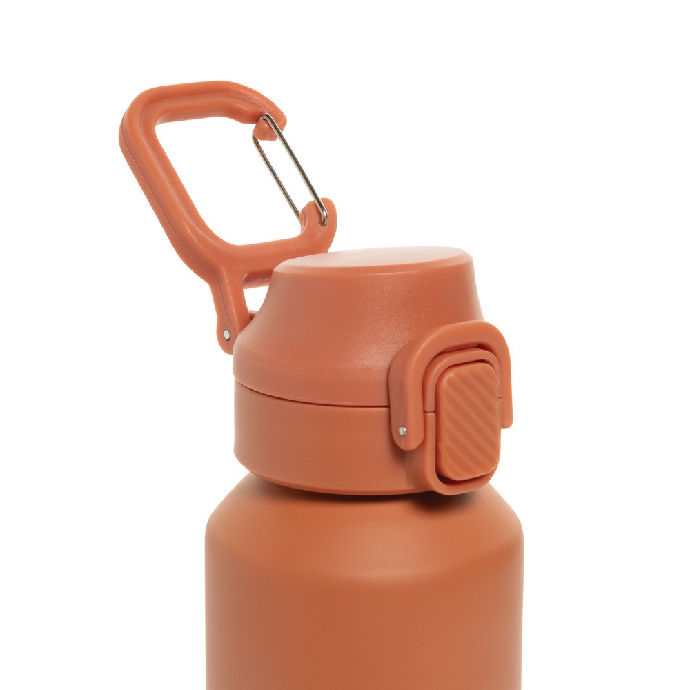 Butelka sportowa 600 ml Via Butelka sportowa 600 ml, nie wymaga obsługi oburącz, wykonana z materiałów z recyklingu, całkowita zawartość materiałów z recyklingu obliczona na podstawie wagi całkowitej produktu: 73%