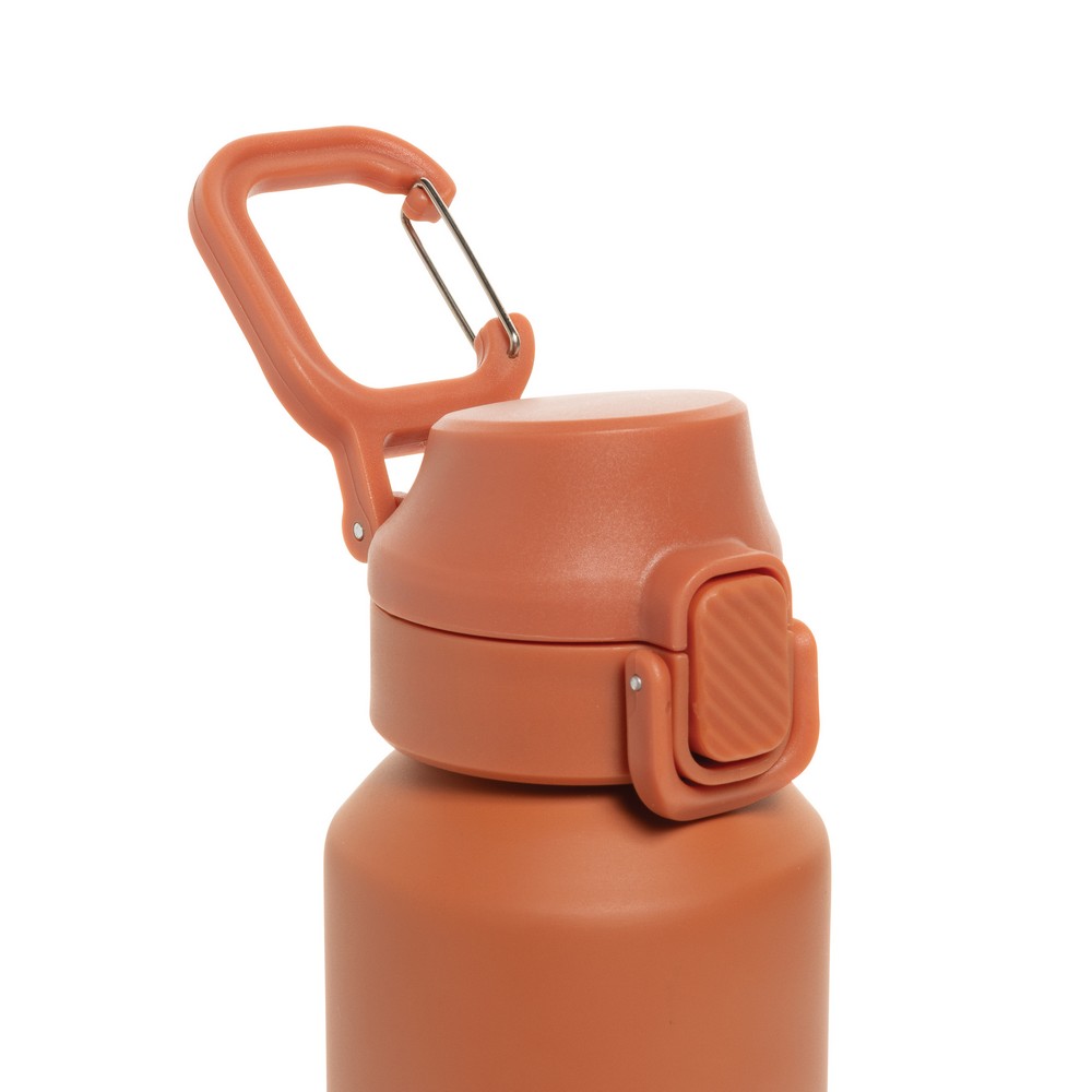 Butelka sportowa 600 ml Via Butelka sportowa 600 ml, nie wymaga obsługi oburącz, wykonana z materiałów z recyklingu, całkowita zawartość materiałów z recyklingu obliczona na podstawie wagi całkowitej produktu: 73%