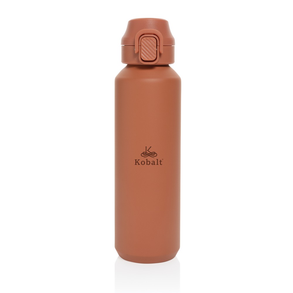 Butelka sportowa 600 ml Via Butelka sportowa 600 ml, nie wymaga obsługi oburącz, wykonana z materiałów z recyklingu, całkowita zawartość materiałów z recyklingu obliczona na podstawie wagi całkowitej produktu: 73%