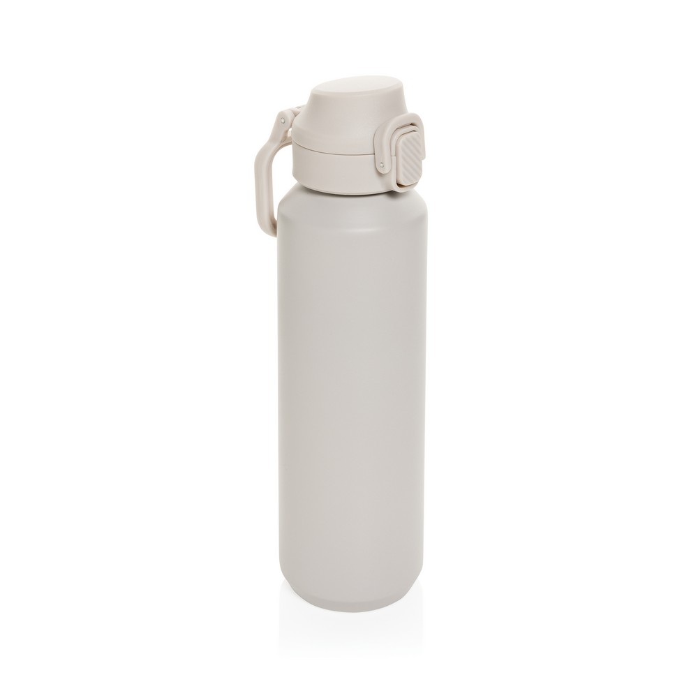 Butelka sportowa 600 ml Via Butelka sportowa 600 ml, nie wymaga obsługi oburącz, wykonana z materiałów z recyklingu, całkowita zawartość materiałów z recyklingu obliczona na podstawie wagi całkowitej produktu: 73%
