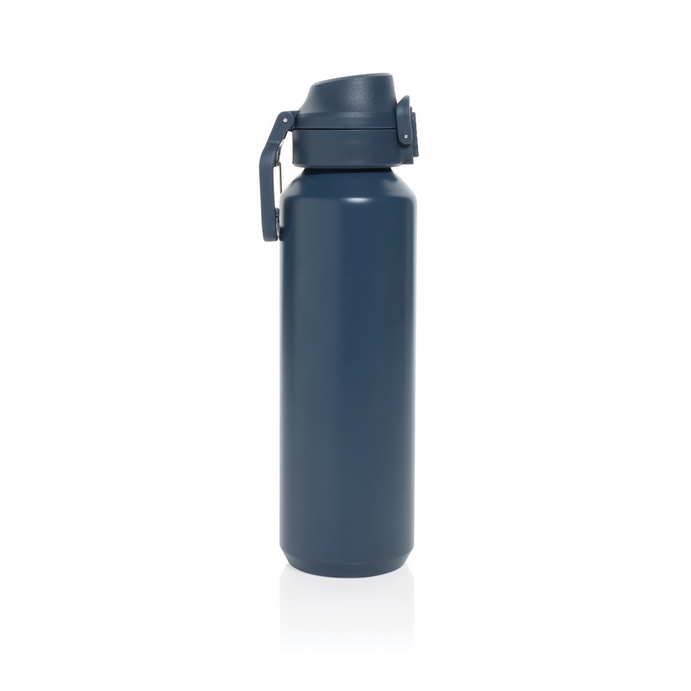 Butelka sportowa 600 ml Via Butelka sportowa 600 ml, nie wymaga obsługi oburącz, wykonana z materiałów z recyklingu, całkowita zawartość materiałów z recyklingu obliczona na podstawie wagi całkowitej produktu: 73%
