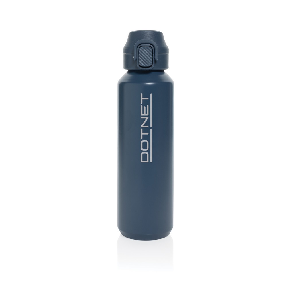 Butelka sportowa 600 ml Via Butelka sportowa 600 ml, nie wymaga obsługi oburącz, wykonana z materiałów z recyklingu, całkowita zawartość materiałów z recyklingu obliczona na podstawie wagi całkowitej produktu: 73%