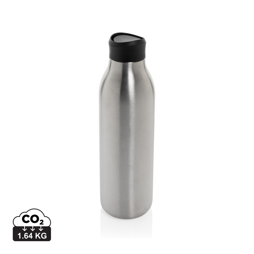 Butelka termiczna 600 ml Avira Alok Butelka termiczna 600 ml, wykonana ze stali nierdzewnej z recyklingu, całkowita zawartość materiałów z recyklingu obliczona na podstawie wagi całkowitej produktu: 77%