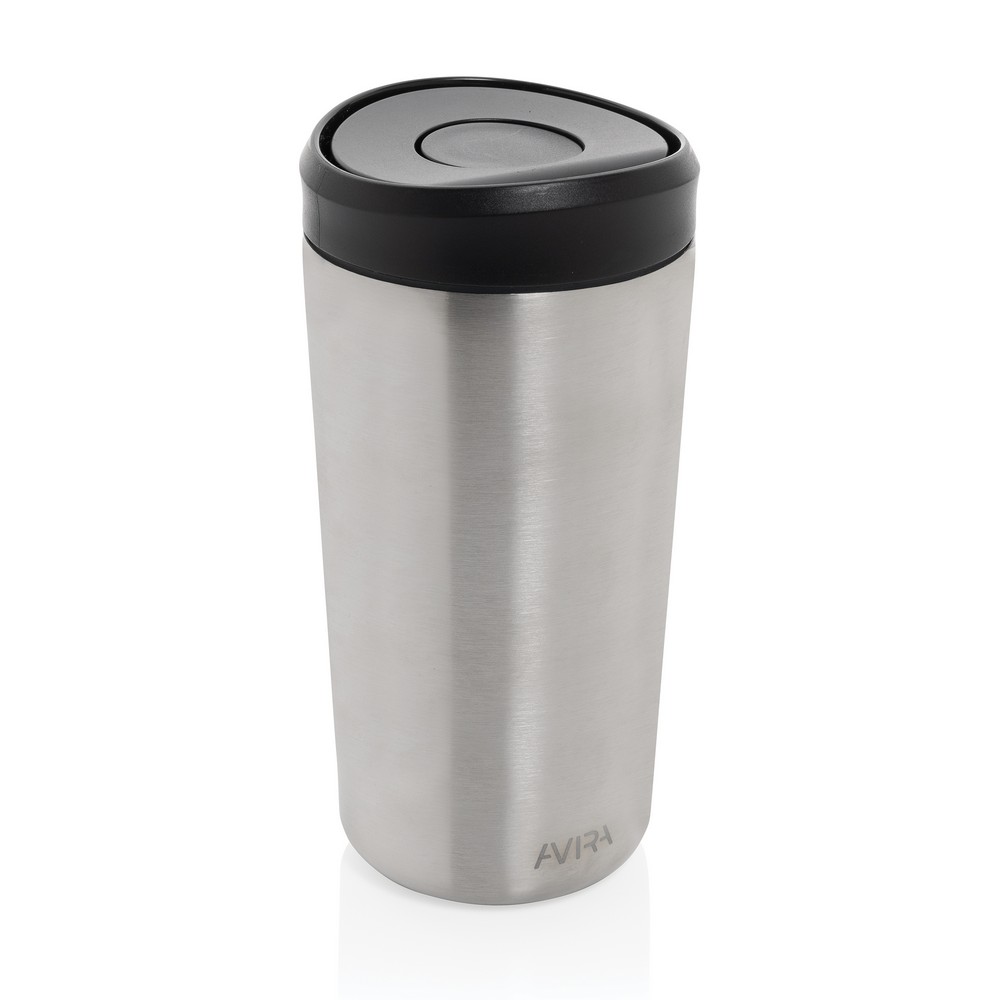 Kubek termiczny 400 ml Avira Alix Kubek termiczny 400 ml, nie wymaga obsługi oburącz, wykonany z materiałów z recyklingu, całkowita zawartość materiałów z recyklingu obliczona na podstawie wagi całkowitej produktu: 66%