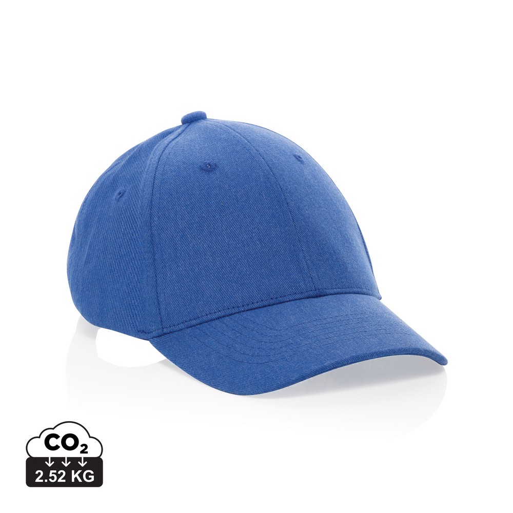 Czapka z daszkiem Milo AWARE™ Czapka z daszkiem, 6 paneli, otwory wentylacyjne, metalowa klamra, wykonana z 70% bawełny i 30% poliestru o gramaturze 200 g/m2 pochodzących z recyklingu, dzięki zastosowaniu technologii AWARE™ wykorzystane włókna bawełny są identyfikowalne z pochodzenia
