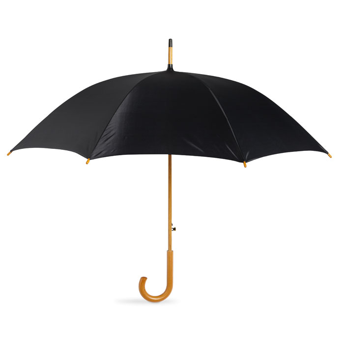 Parasol z drewnianą rączką Automatyczny parasol z drewnianą rączką. 8 paneli. 23,5 cala. 190T polyester.