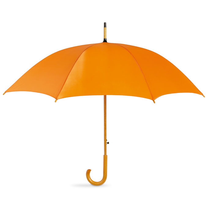 Parasol z drewnianą rączką Automatyczny parasol z drewnianą rączką. 8 paneli. 23,5 cala. 190T polyester.