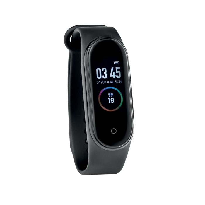 Smart watch zdrowotny Bezprzewodowy smartwatch 5.0 z ABS i silikonowym paskiem. Dotykowy wyświetlacz LCD 0,96 cala. Akumulator Li-Pol 90 mAh. Wymaga pobrania bezpłatnej aplikacji (Fitpro dostępnej w systemach iOS i Android).