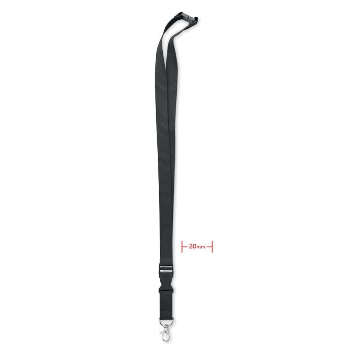 Smycz bawełniana 20mm Bawełniana smycz z metalowym karabińczykiem, odpinaną klamrą i bezpiecznym zapięciem. Szerokość 20 mm.