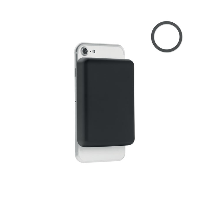 Ładowarka magnetyczna 15W Magnetyczna ładowarka bezprzew 15W, power bank 5000 mAh Wyjście: DC9V/1.1A 18W do szybkiego ładowania. Kompatybilny z iPhone® 12 i nowszym. Pierścień do ładowania niemagnetycznych telefonów. Wejście/Wyjście: Typ-C. (Power Delivery) do ładowania najnowszych laptopów.