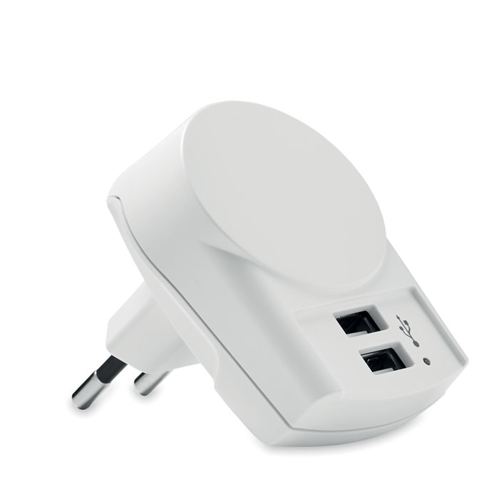 Ładowarka Euro USB (2xA) 12W SKROSS® Euro USB Charger (2xA). Europejska ładowarka z 2 portami 12W UBS Type-A.