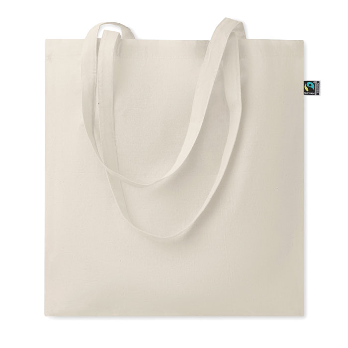 Torba bawełniana Fairtrade Torba na zakupy z bawełny z długimi uchwytami. 140 gr/m².