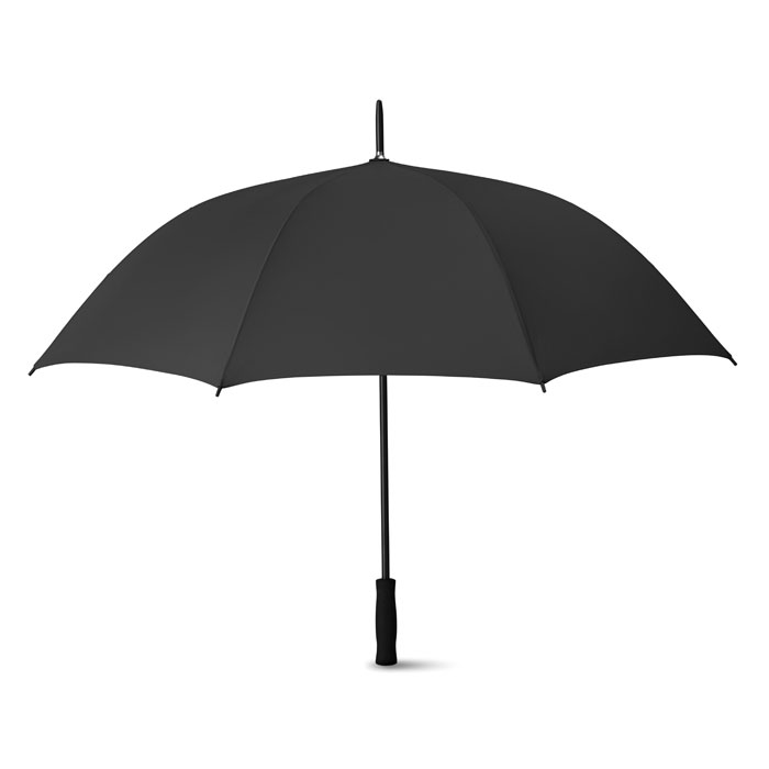 Parasol 27 cali Parasol automatycznie otwierany o średnicy 27 cali. Wykonany z poliestru pongee 190T, prosta rączka z EVA. Czarny lakierowany stelaż i czarne plastikowe końcówki. Zamykany manualnie.
