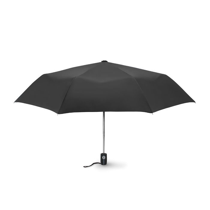 Parasol automatyczny lux na si Ekskluzywny 21 calowy automatyczny parasol wykonany z wysokogatunkowego materiału 190T. Trzon metalowy, czarne ożebrowanie 2 sekcyjne wykonane z włókna szklanego zakończenia chromowane. Czarna gumowana rączka z automatycznym zamknięciem.