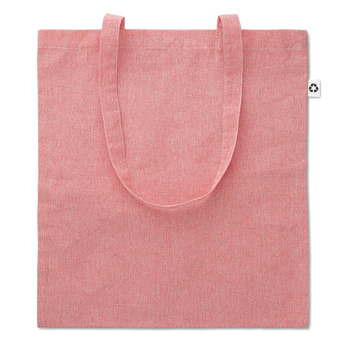 Torba na zakupy dwukolorowa Melanżowa torba na zakupy z recyklingowanej bawełny i recyklingowanego poliestru z długimi uchwytami (20%/80%). Ok. 140 gr/m². Ten produkt może się skurczyć po oznakowaniu.