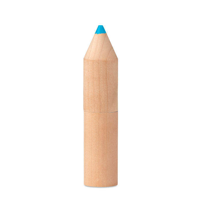6 kredek w drewnianym pudełku 6 drewnianych kredek w drewnianym pudełku w kształcie ołówka.