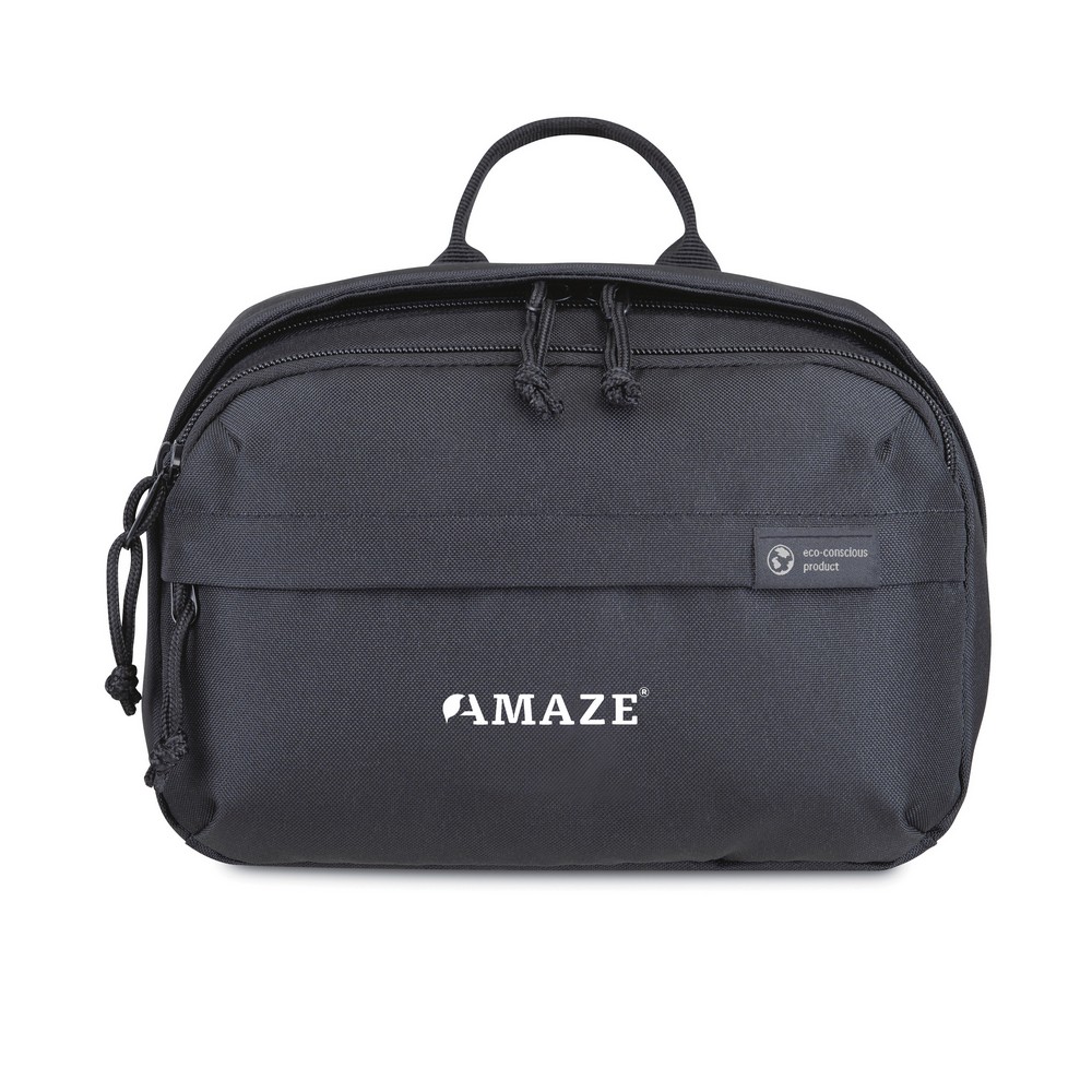 Kosmetyczka Renew AWARE™ RPET Kosmetyczka z uchwytem, przestronna przegroda główna z kieszeniami wewnątrz, kieszeń z przodu, wykonana z RPET, dzięki zastosowaniu technologii śledzącej AWARE™ wykorzystane włókna są identyfikowalne z pochodzenia oraz wyprodukowane zostały zgodnie z ideą zrównoważonego rozwoju