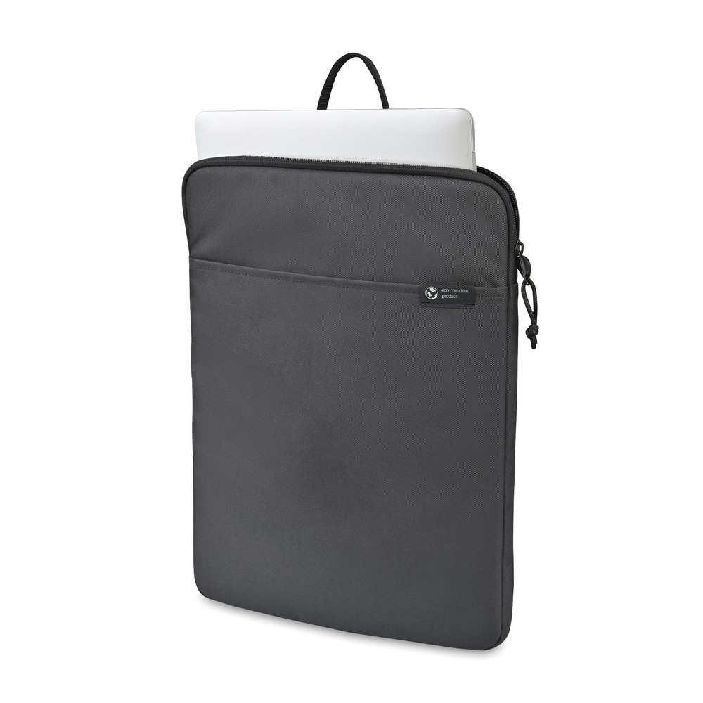 Pokrowiec na laptopa 16" Renew AWARE™ RPET Pokrowiec na laptopa do 16”, wyściełana przegroda główna zamykana na zamek, kieszeń z przodu, wykonany z RPET, dzięki zastosowaniu technologii śledzącej AWARE™ wykorzystane materiały, są identyfikowalne z pochodzenia oraz wyprodukowane zostały zgodnie z ideą zrównoważonego rozwoju