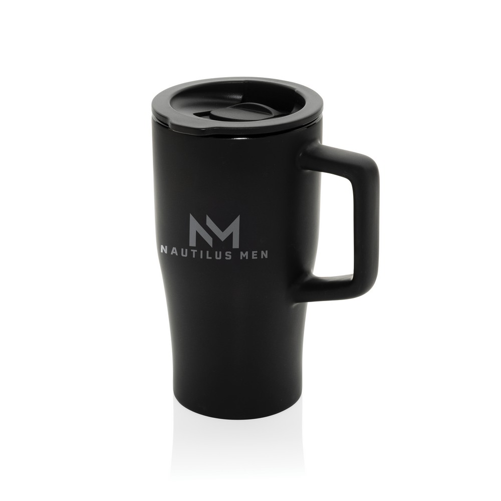 Ceramiczny kubek podrożny 490 ml Kubek podróżny 490 ml, wykonany z ceramiki, zamykane wieczko
