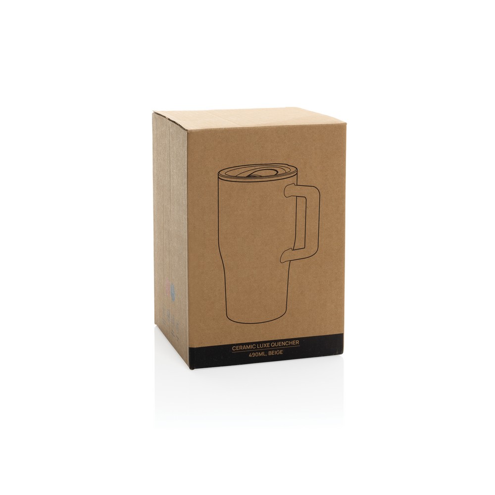 Ceramiczny kubek podrożny 490 ml Kubek podróżny 490 ml, wykonany z ceramiki, zamykane wieczko
