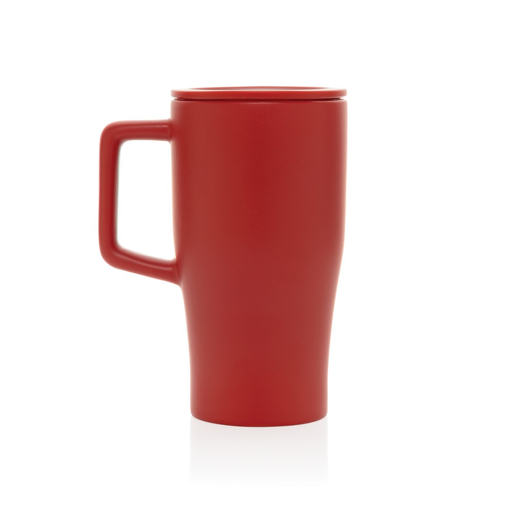 Ceramiczny kubek podrożny 490 ml Kubek podróżny 490 ml, wykonany z ceramiki, zamykane wieczko