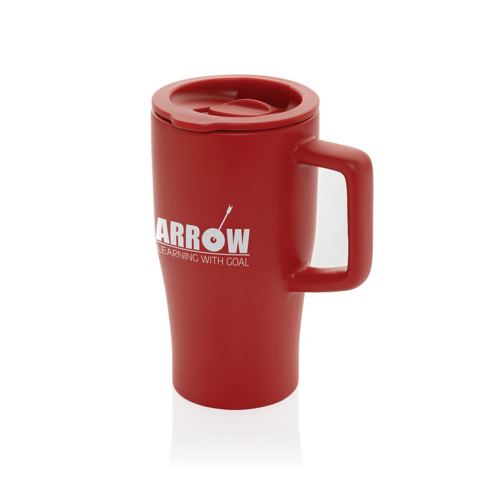 Ceramiczny kubek podrożny 490 ml Kubek podróżny 490 ml, wykonany z ceramiki, zamykane wieczko