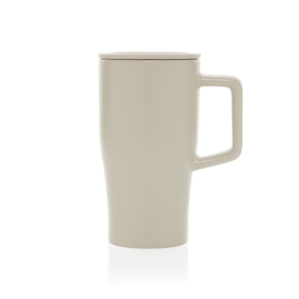 Ceramiczny kubek podrożny 490 ml Kubek podróżny 490 ml, wykonany z ceramiki, zamykane wieczko