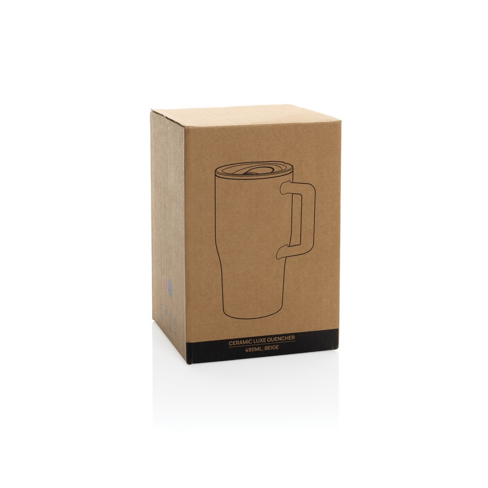 Ceramiczny kubek podrożny 490 ml Kubek podróżny 490 ml, wykonany z ceramiki, zamykane wieczko