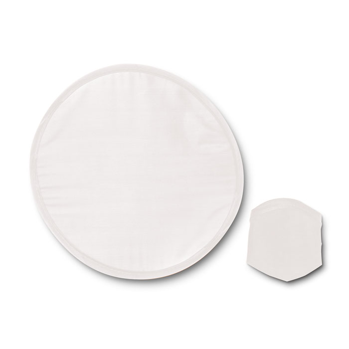 Nylonowe, składane frisbee Składane frisbee z polyestru, w etui z tego samego materiału.