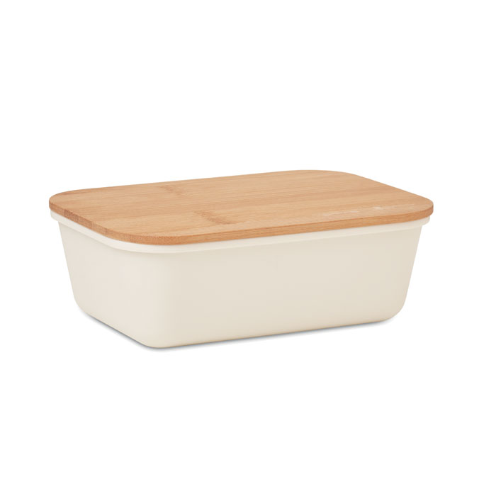 Lunchbox z bambusową pokrywką Pudełko na lunch lub kanapki z PP z bambusową pokrywką. Bambus jest produktem naturalnym, dlatego mogą wystąpić nieznaczne różnice w kolorze, wzorze i rozmiarze.