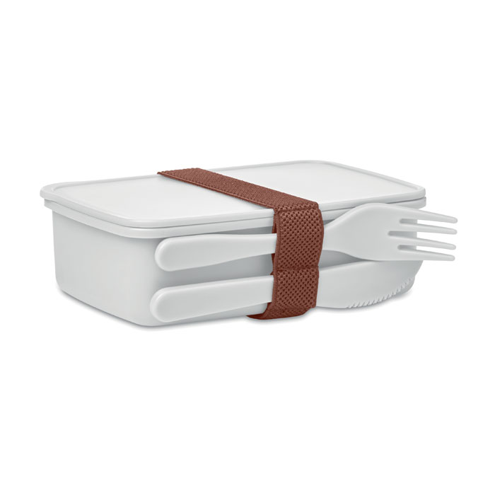 Lunchbox ze sztućcami Lunchbox z 1 komorą, zawiera sztućce. Wykonany z PP.