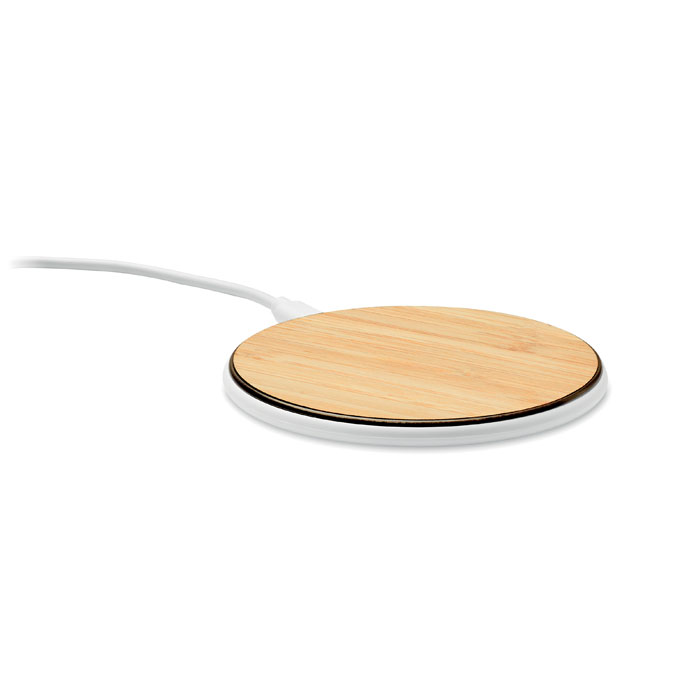 Ładowarka bezprzewodowa 10W Wireless charger 15W in bamboo top and ABS base. Connect device to your computer, place smartphone on it and let it charge. Output: DC 9V/1.10A (15W) for quick charging.