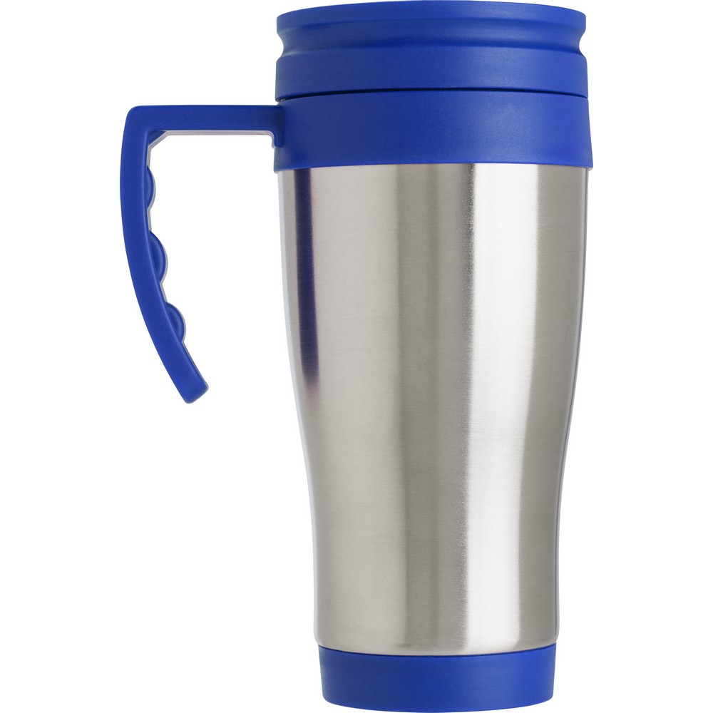Kubek termiczny 420 ml Kubek termiczny 420 ml, podwójne ścianki, plastikowa rączka, wieczko i wnętrze, klasa termiczna: C