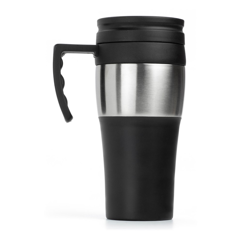 Kubek podróżny 500 ml Kubek podróżny 500 ml z plastikowymi elementami i pierścieniem ze stali nierdzewnej, klasa termiczna: D